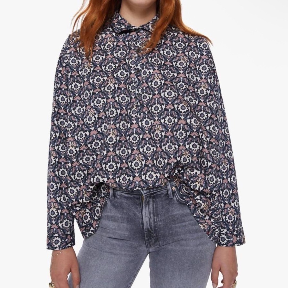 XiRENA Tesse Top in Gray Bird Size XS Oversized NWOT